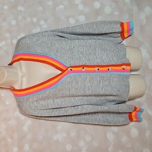 Andree by Unit | Gray Varsity Style Cardigan Sweater